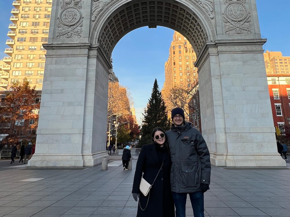 Euge y Santi en Washington Square, Nueva York